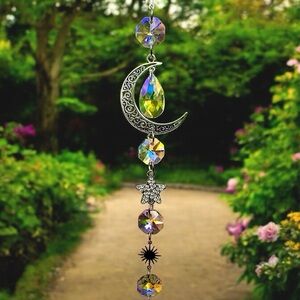 Silver Celestial Sun and Moon Suncatcher/Windchime